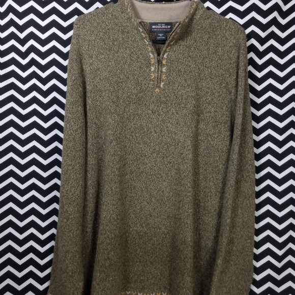 WOOLRICH sweater quarter Zip trim pattern soft wool women's plus XXL - B4 - Picture 3 of 5